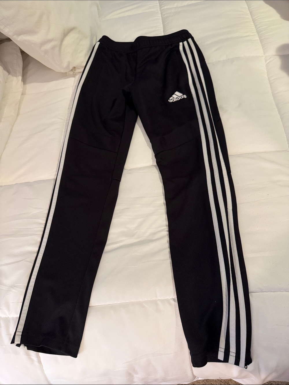 adidas Black Joggers with White Side Stripes